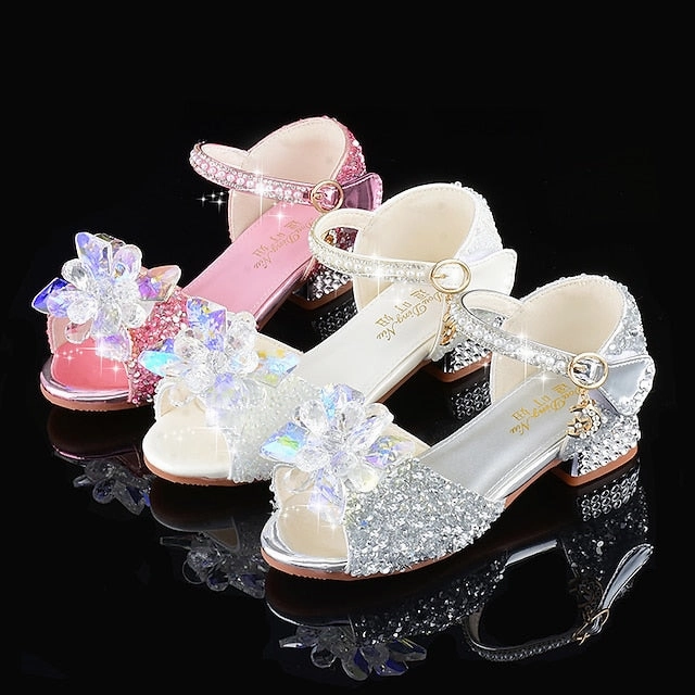 Rhinestone Flower Shoes  Glittery Girls' Crystal