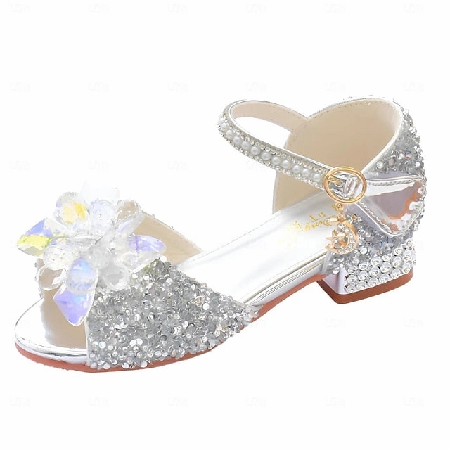 Rhinestone Flower Shoes  Glittery Girls' Crystal