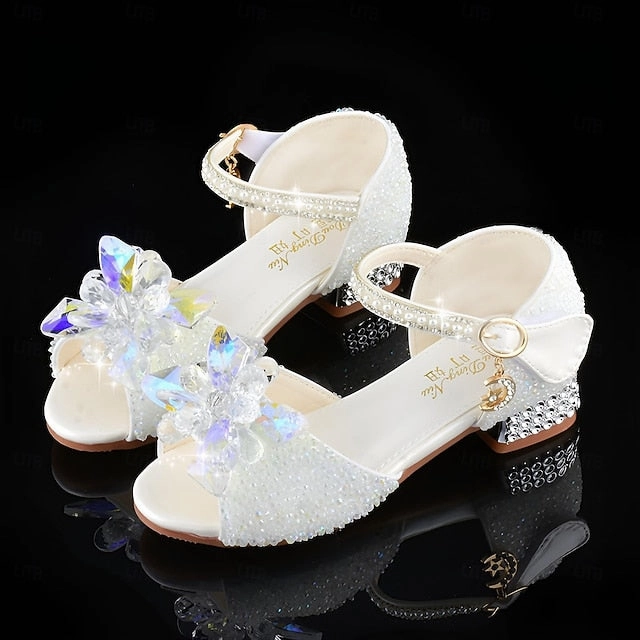 Rhinestone Flower Shoes  Glittery Girls' Crystal