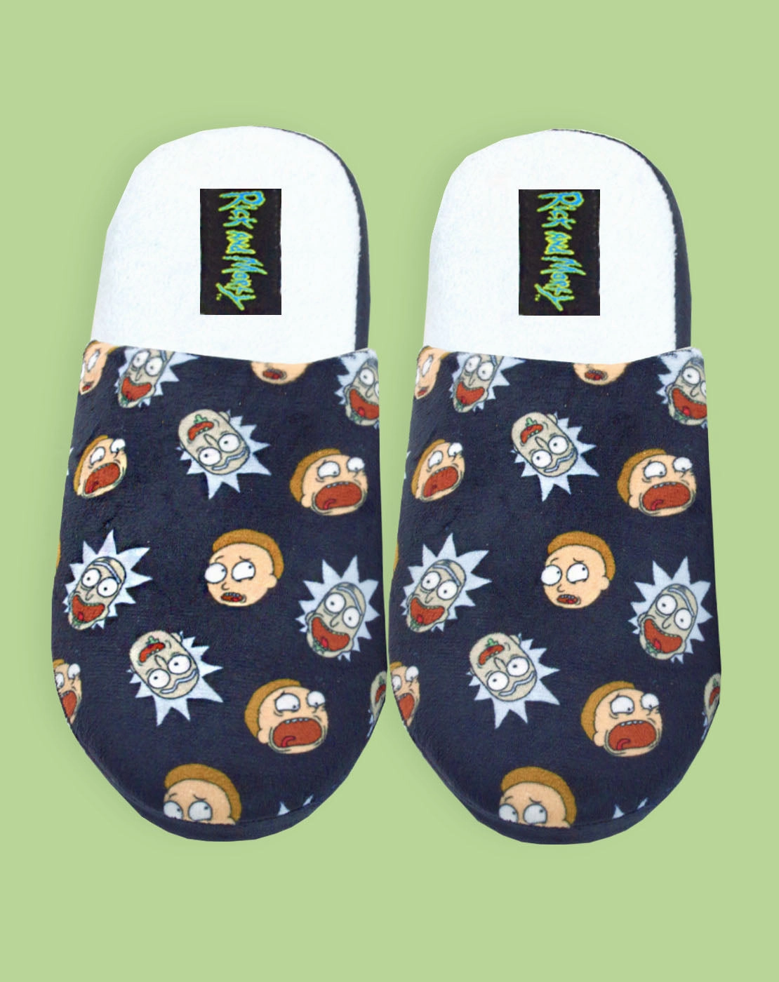 Rick And Morty Character Navy Blue Adults Mule Slip On Slippers Extra Cushion Slippers