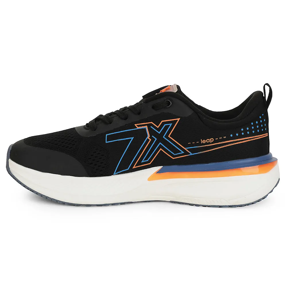 Running Shoes For Faster Runs Leap7x Black Sports Lacing Running Shoes For Men ZEONEX-1 By Liberty