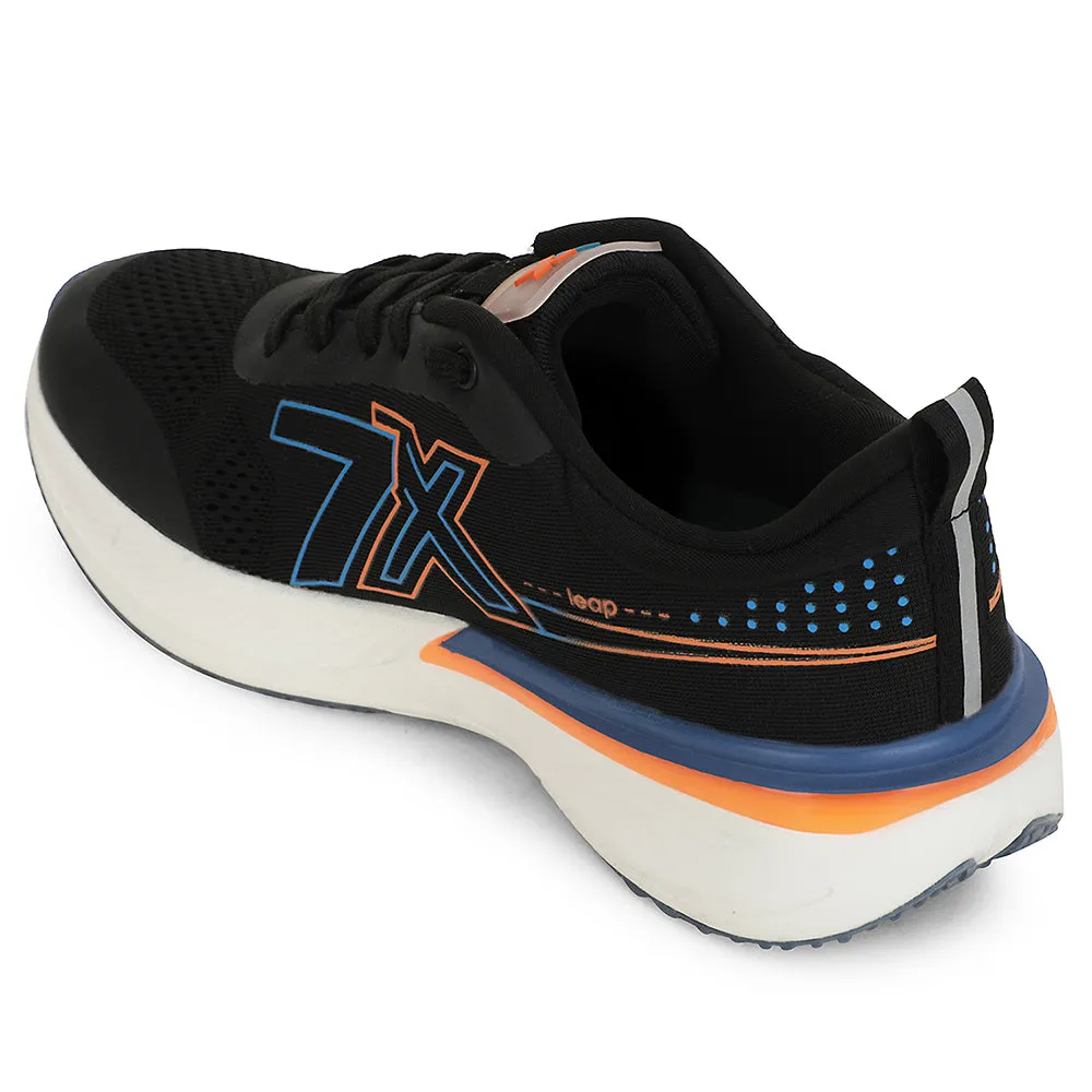 Best Running Shoes Ever Leap7x Black Sports Lacing Running Shoes For Men ZEONEX-1 By Liberty