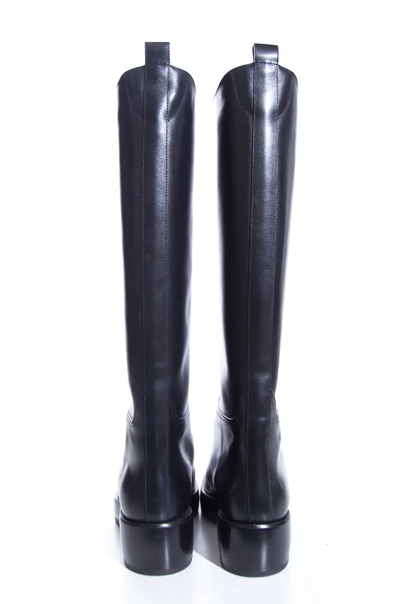 Leather Combat Boots The Row Black Boots SZ 37