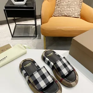 Stitch Slippers SE883 BUR Check Cotton Slides Size5-10