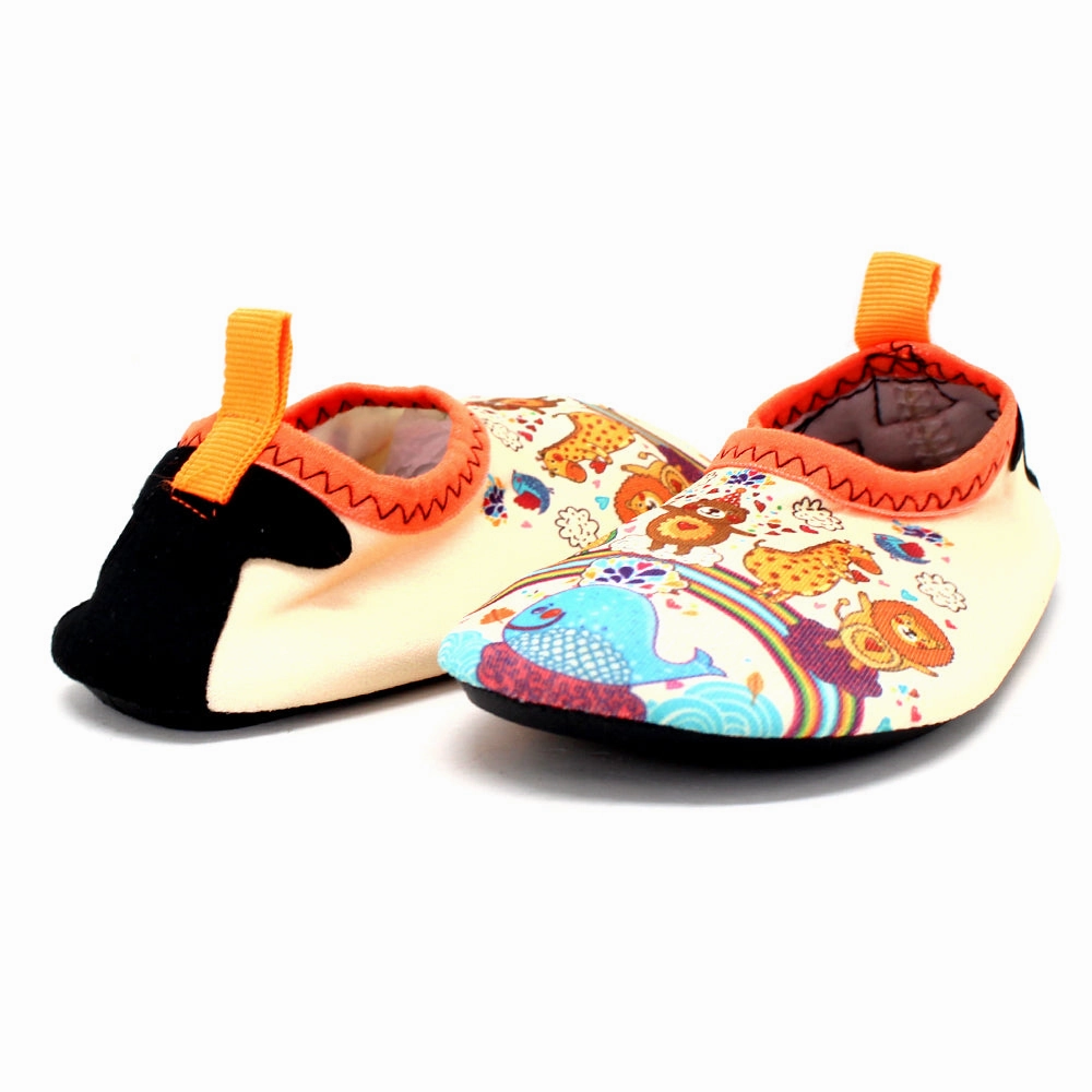 Kid's Girl Animal Print Water Shoes,Beige Suede Slide Sandals