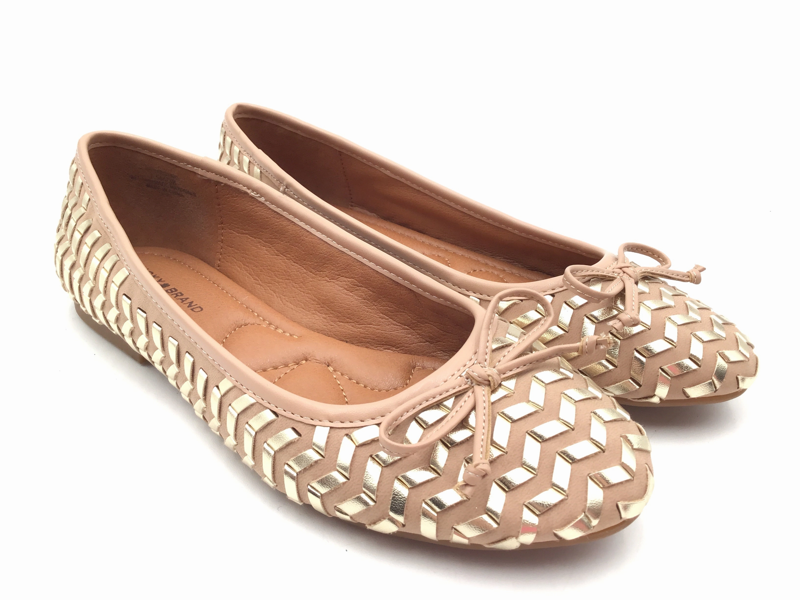 New Balance Tennis Shoes Flats By Lucky Brand In Gold & Tan, Size: 7.5