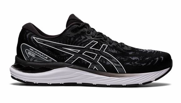 Men's Asics Gel-Cumulus 23, Black/White, 9.5 2E Wide Asics Skateboarding Shoes