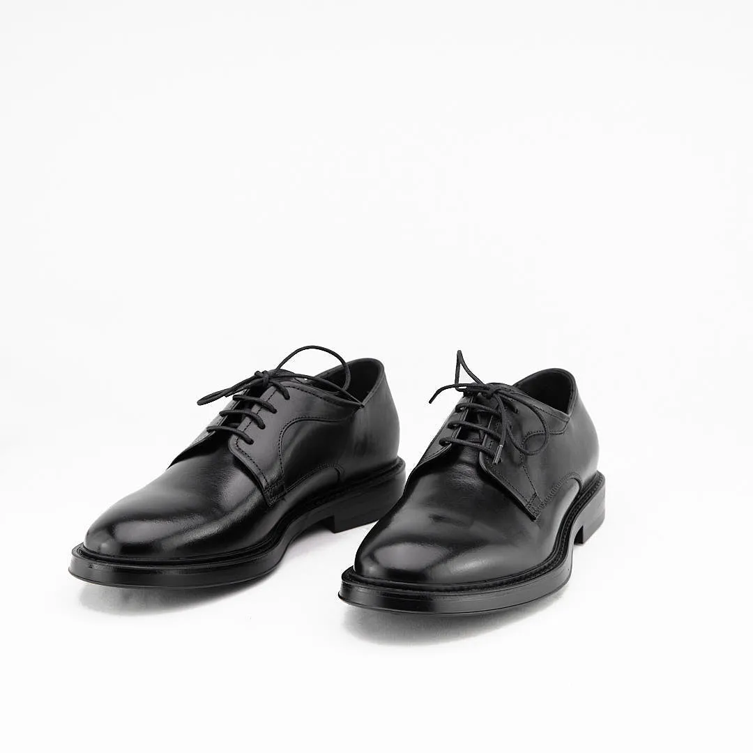 SILIG NERO - Derby Uomo in Pelle di Vitello - HUNDRED100 Lace Up Wedge Shoes