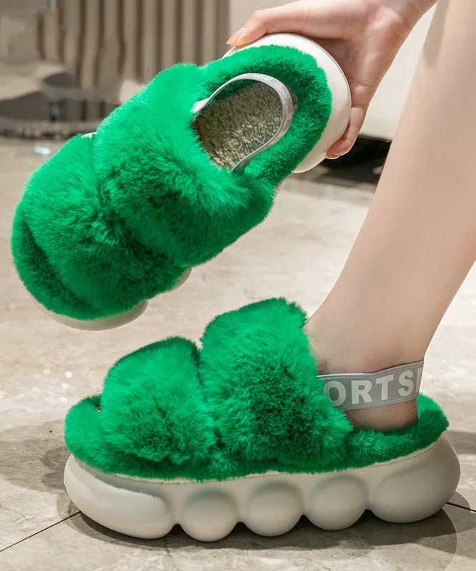 Boutique Splicing Fuzzy Fur Platform Slippers Shoes White WT017 Free Sewing Patterns For Slippers