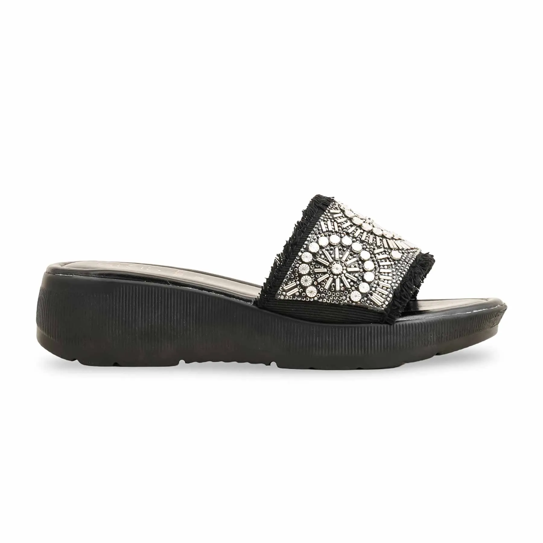 Black Formal Slipper For Ladies PU0577