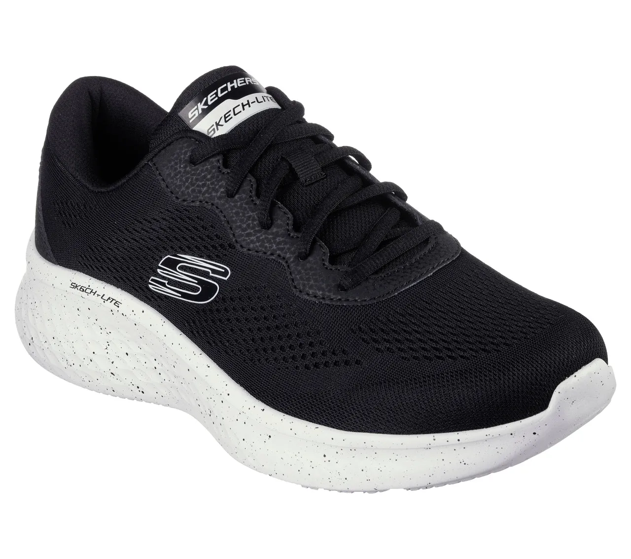 SKECH-LITE PRO - BROADSIDE - BLACK WHITE Leather Oxfords With Jeans