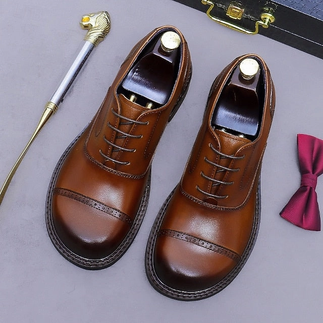 Cap First Shoes- Dress Oxford Leather Genuine Men's Toe