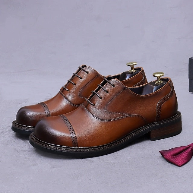 Cap First Shoes- Dress Oxford Leather Genuine Men's Toe