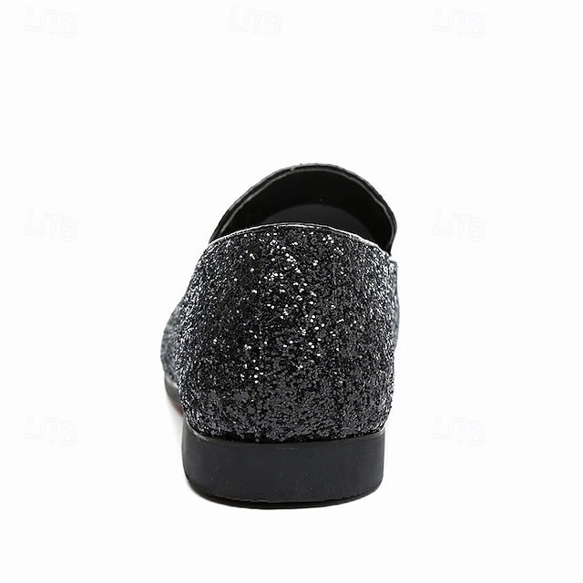 Slip-On Design with Silver and Loafers Glitter Men's