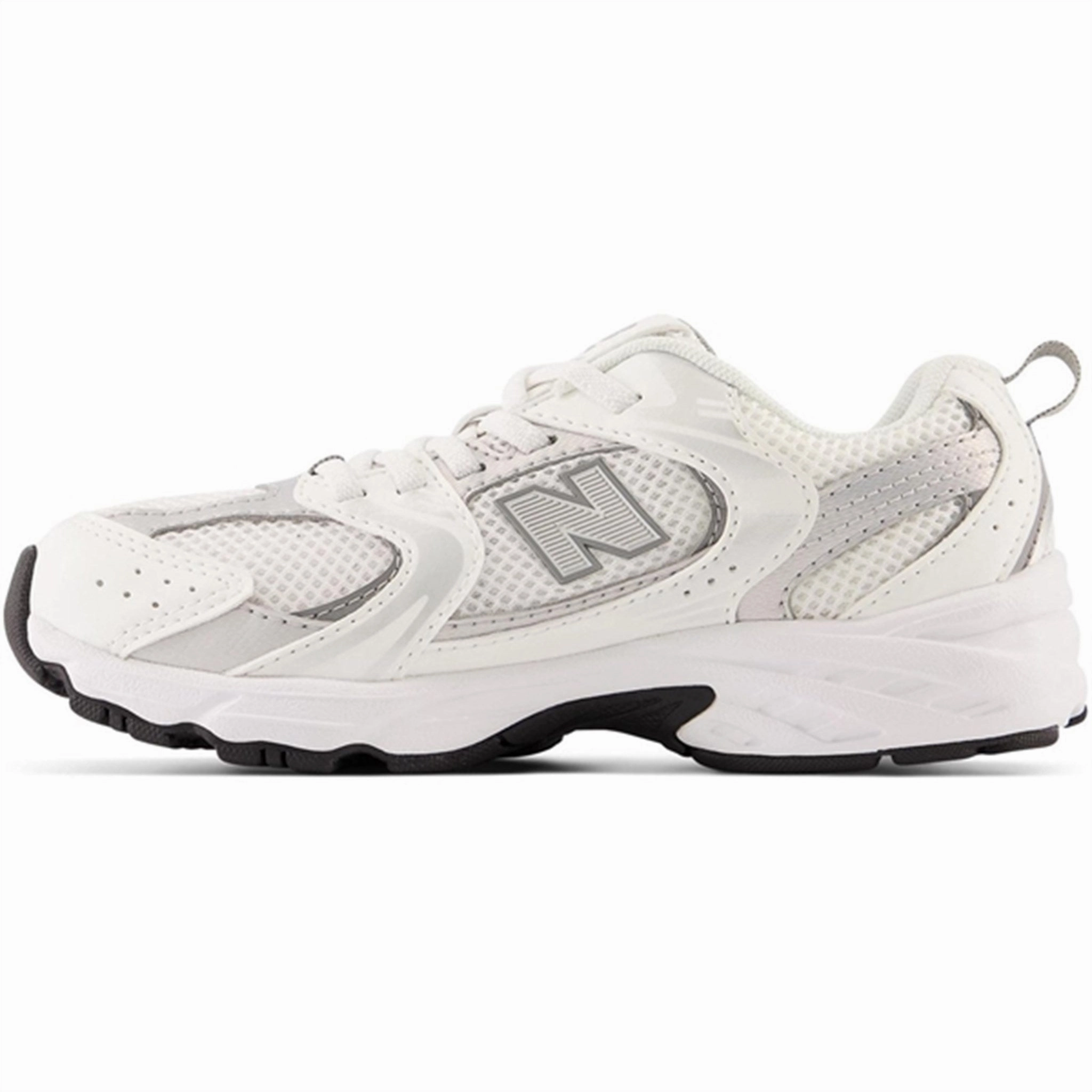 New Balance Gray Blue New Balance 530 Kids Bungee Lace Pre White
