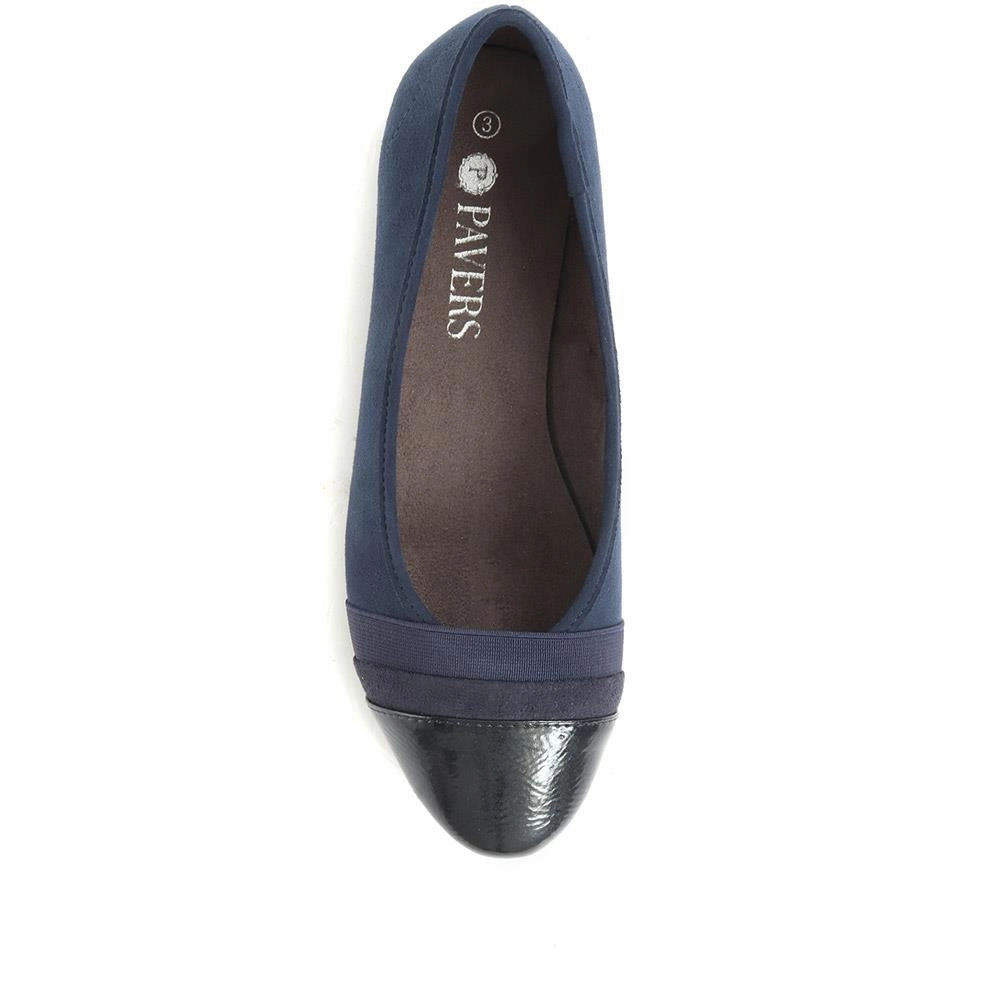 Designer Pool Slide Sandals Ballet Flats - JANSP34021 / 321 038 - Navy