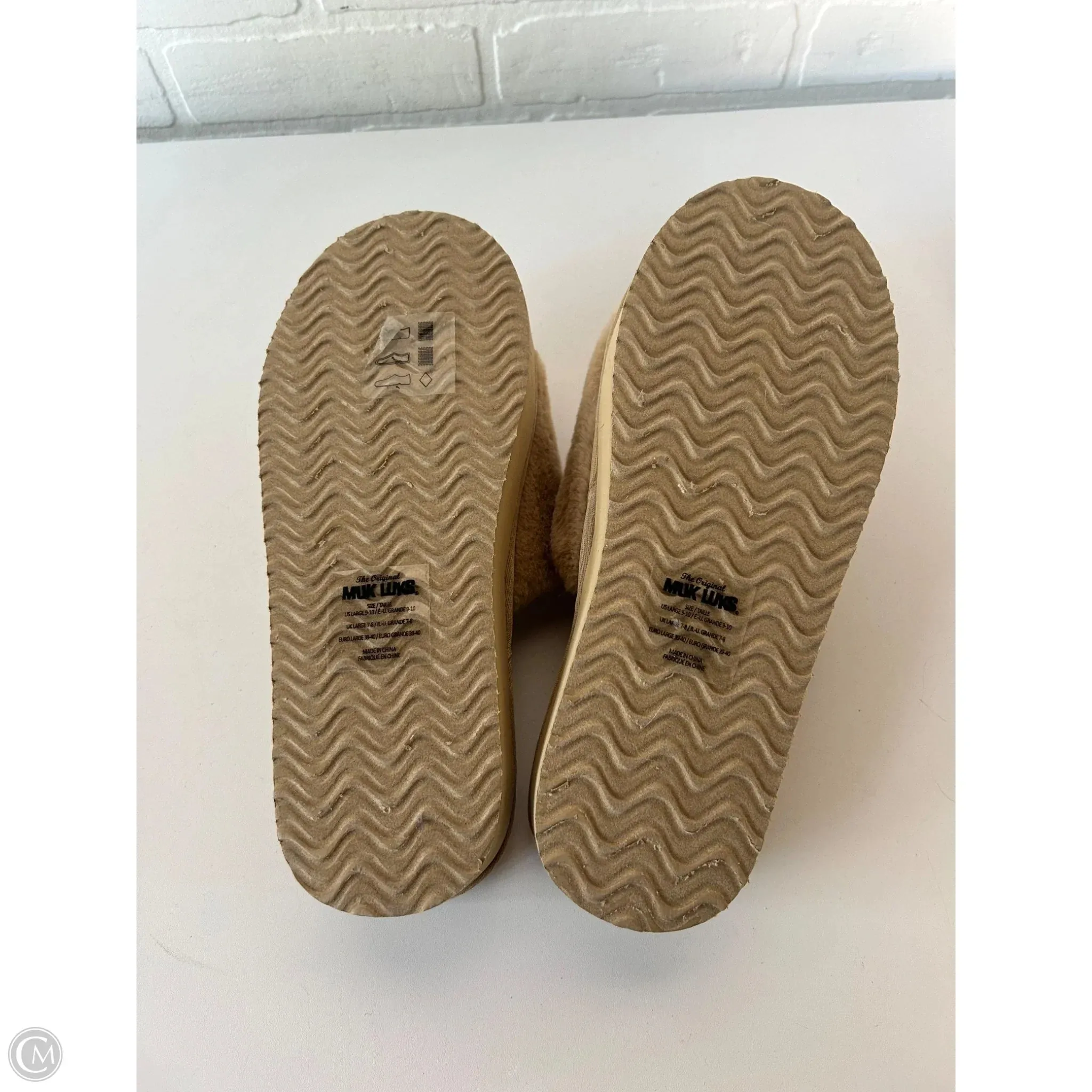 Slippers By Muk Luks In Tan Curly Slippers