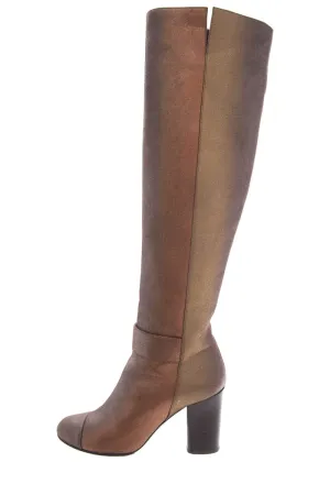 Chanel Multicolor Metallic Leather High Boots SZ 36 Anderson Bean Ostrich Boots