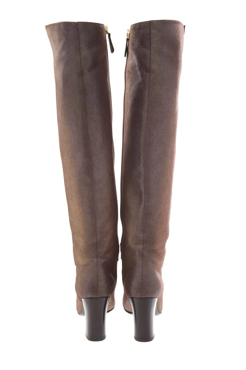 Chanel Multicolor Metallic Leather High Boots SZ 36 Wild West Boots