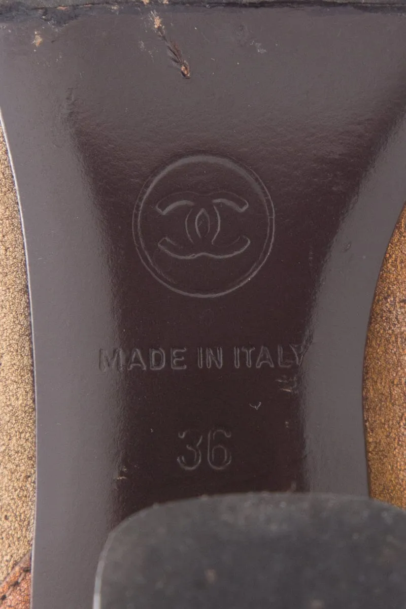 Chanel Multicolor Metallic Leather High Boots SZ 36 Dm Chelsea Boots