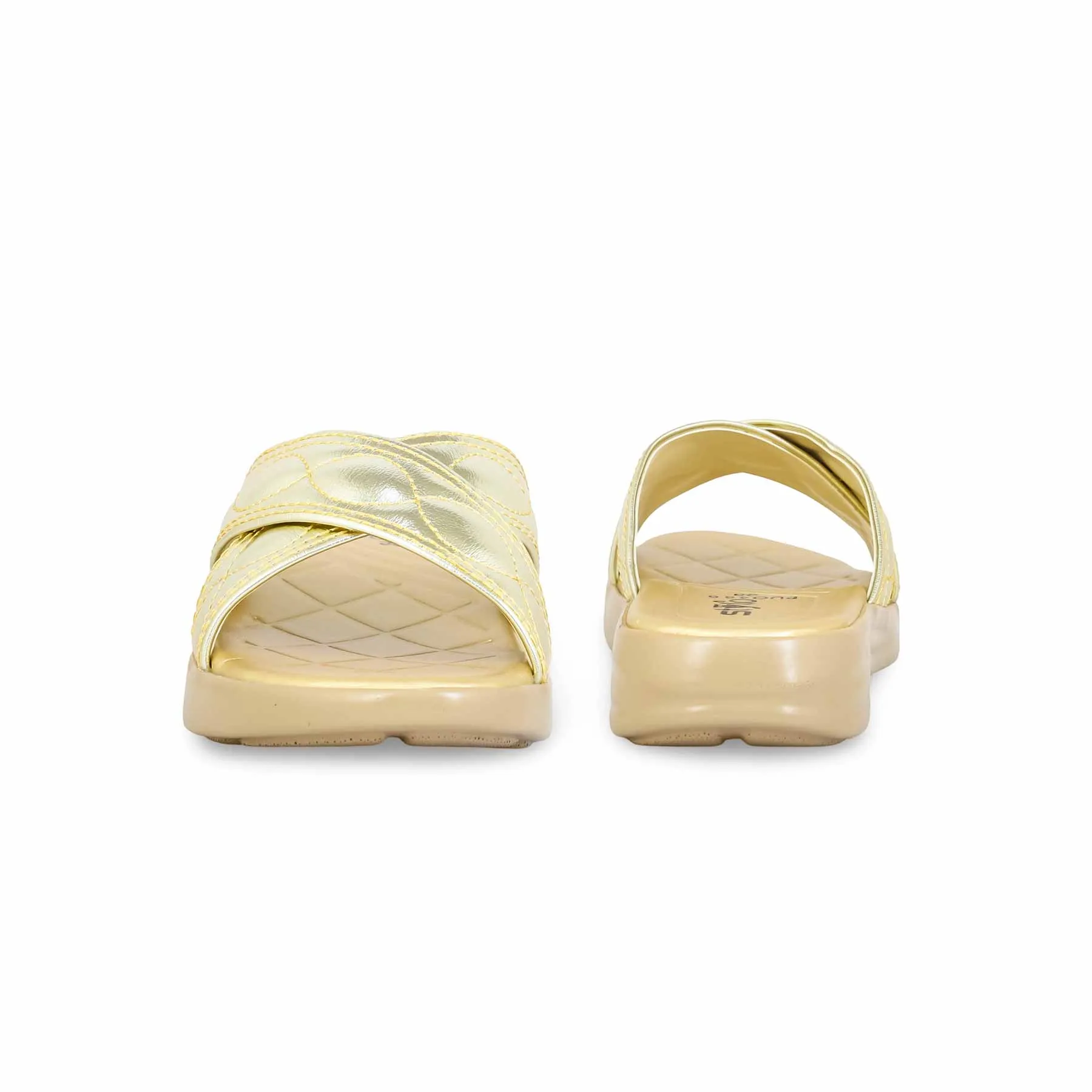 Golden Formal Slipper PU0486 Slippers With Velcro Straps