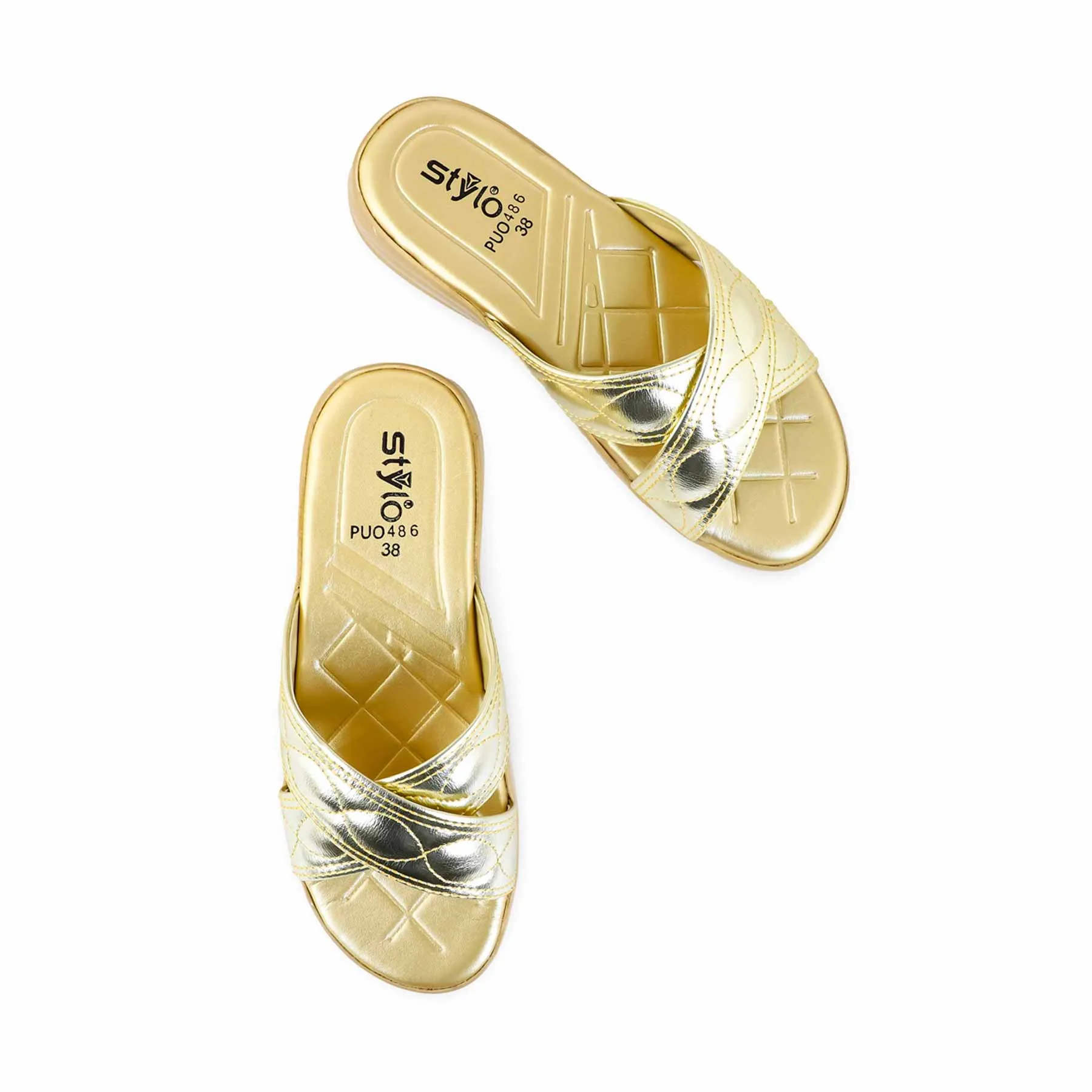 Golden Formal Slipper PU0486