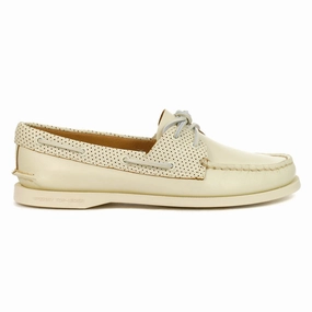 Suede Loafers Outfit Sperry Authentic Original 2-Eye Pin Perf Full Grain Leather Women's Boat White Shoes