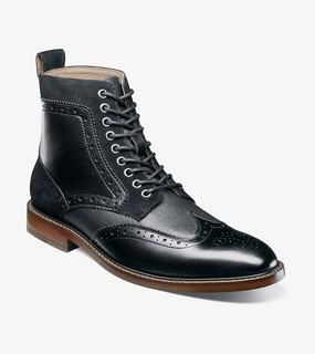 Stacy Adams Men's Finnegan Wingtip Boot Fashion Cocktail Dress With Boots