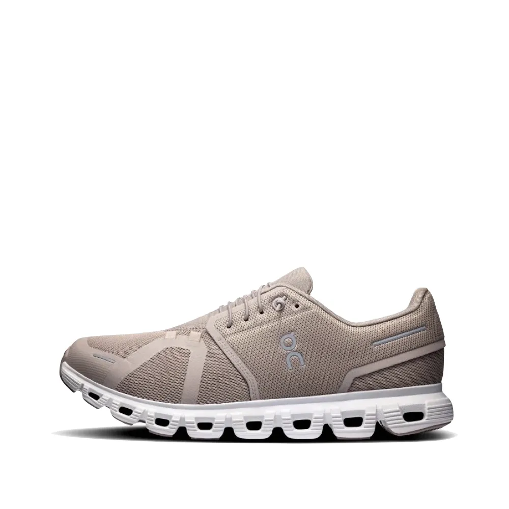 On Men's Cloud 6 Sneaker in Fog/White Two Tone Oxfords