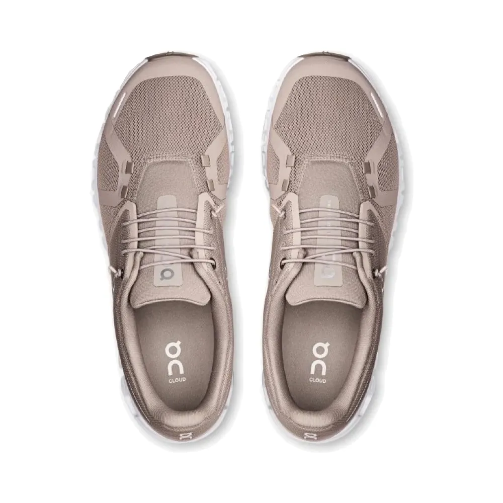 On Men's Cloud 6 Sneaker in Fog/White Altama Leather Oxford