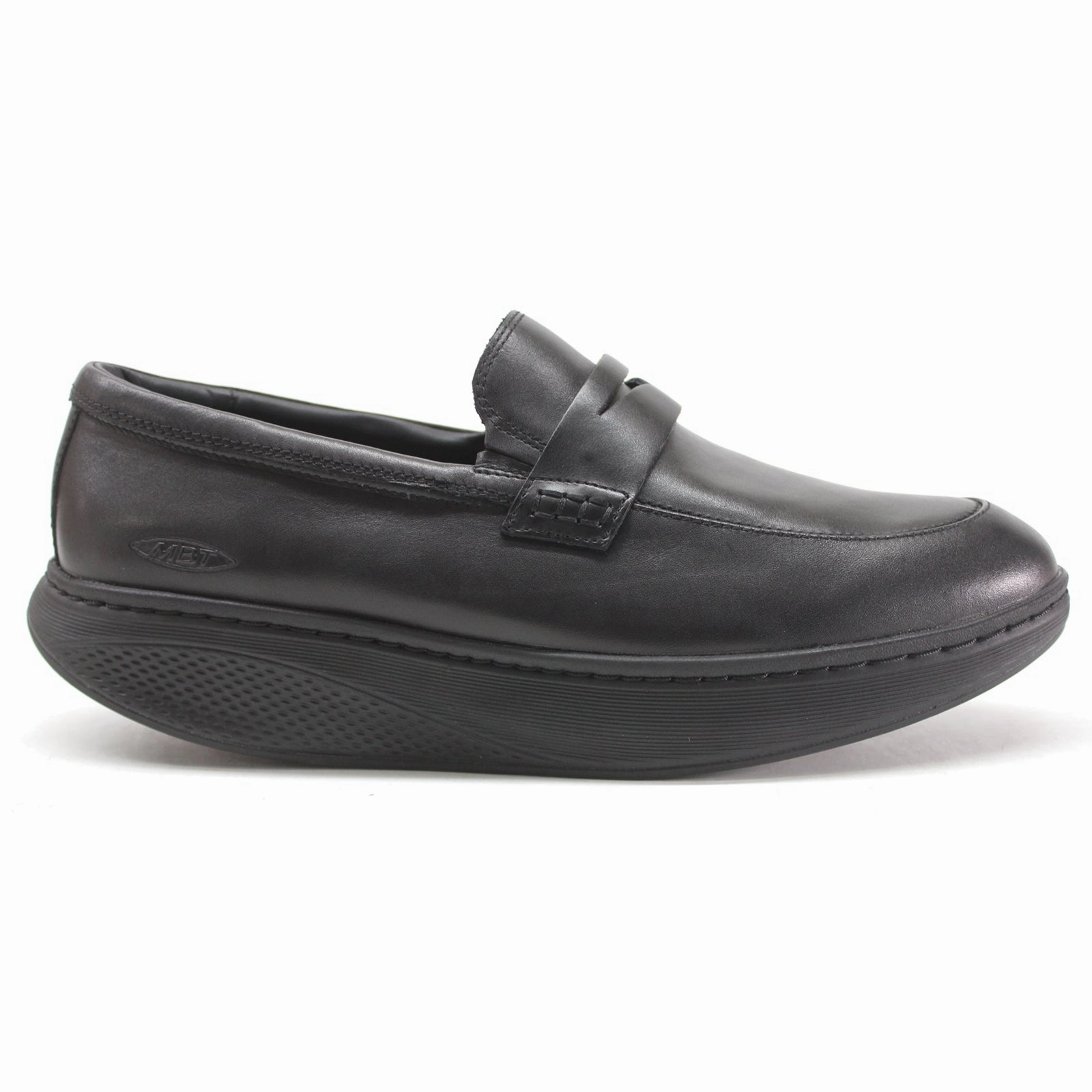 As 98 Loafers MBT Asante 7 Leather Men's Slip on Black Shoes