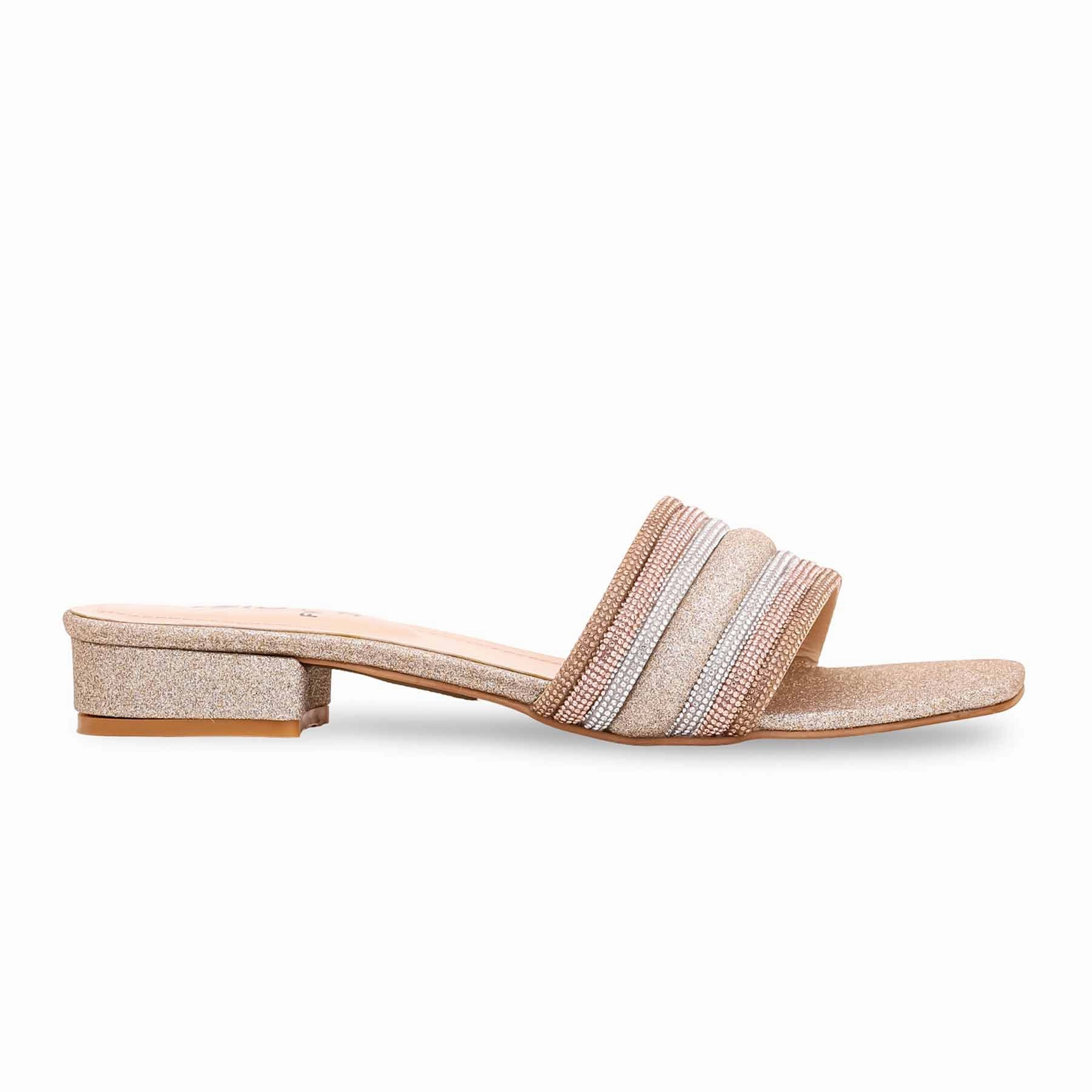 Golden Fancy Slipper FN7722 Fur Slides Leopard