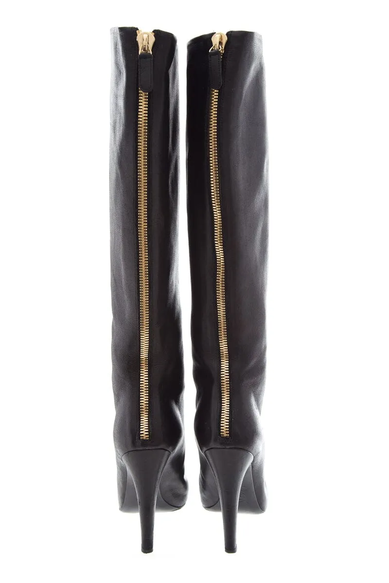 Chanel Black Leather High Boots SZ 36 Origin Boots