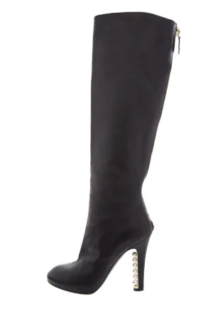 Chanel Black Leather High Boots SZ 36 Female Chelsea Boots