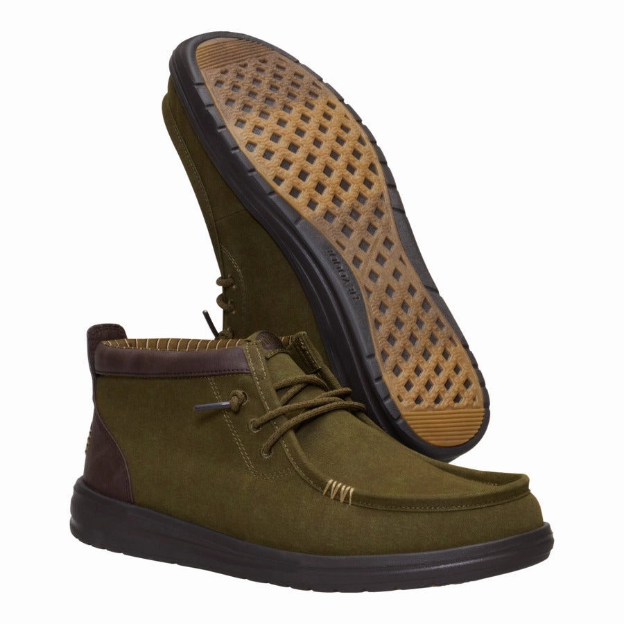 Wally Mid Gripr Vin Classic - Dark Olive/Mole Brown Tall Combat Boots