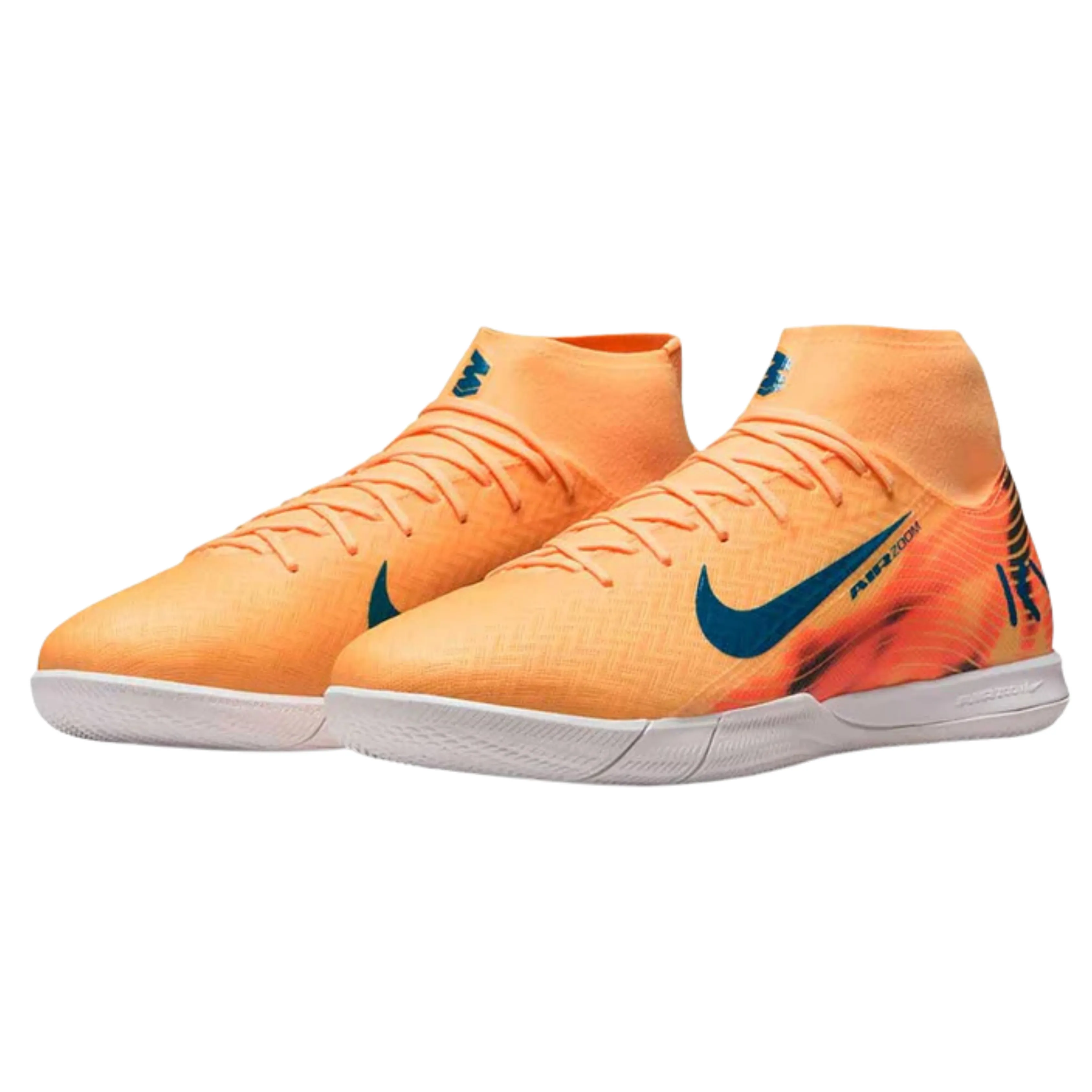 Nike Zoom Superfly 10 Academy KM Indoor Soccer Shoes (Melon Tint/Neo Turq/Igloo) Cool High Top Soccer Cleats