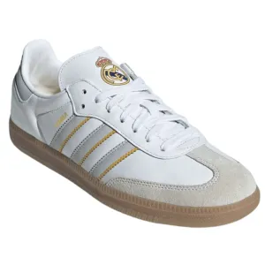 adidas Real Madrid Samba Indoor Soccer Shoes (White/Grey/Gum) Soccer Cleats And Shoes