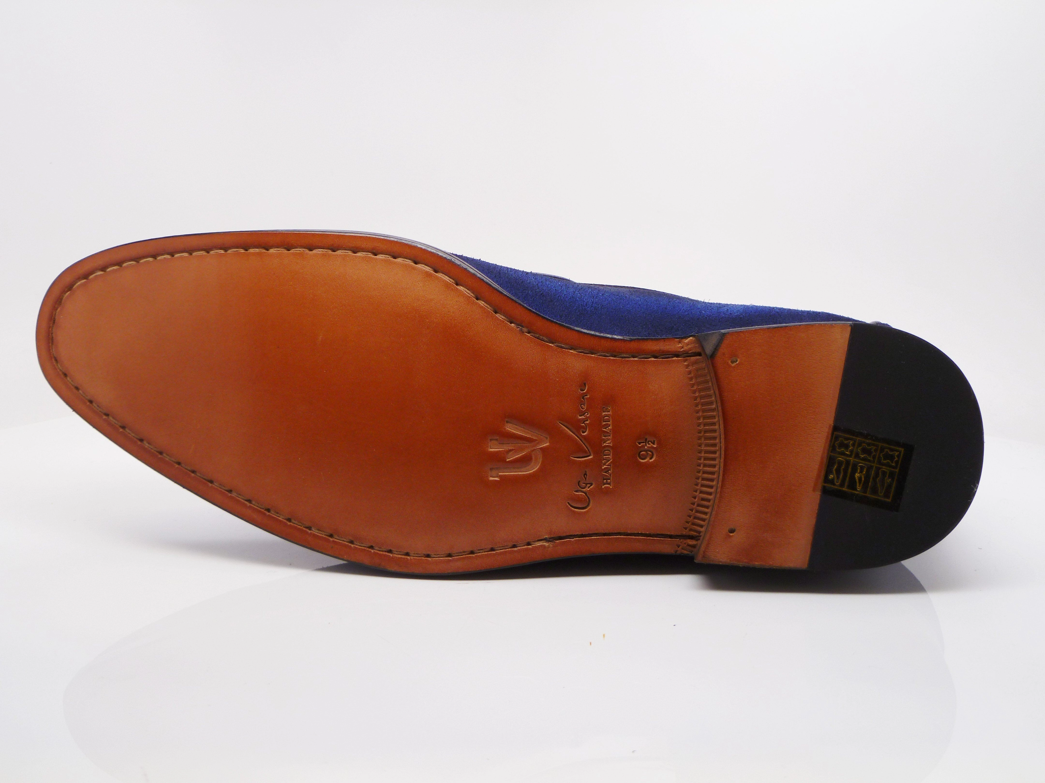Suede Slip-On Tasseled Loafer Blue Loafers Cocktail Bar