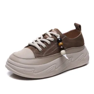 Women's Fashion Leather Platform Casual Shoes Types Of Shoes Casual