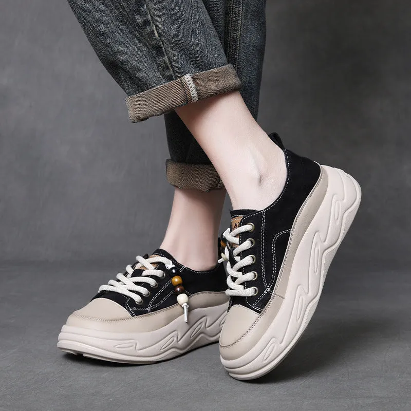 Women's Fashion Leather Platform Casual Shoes Numero Uno Casual Shoes