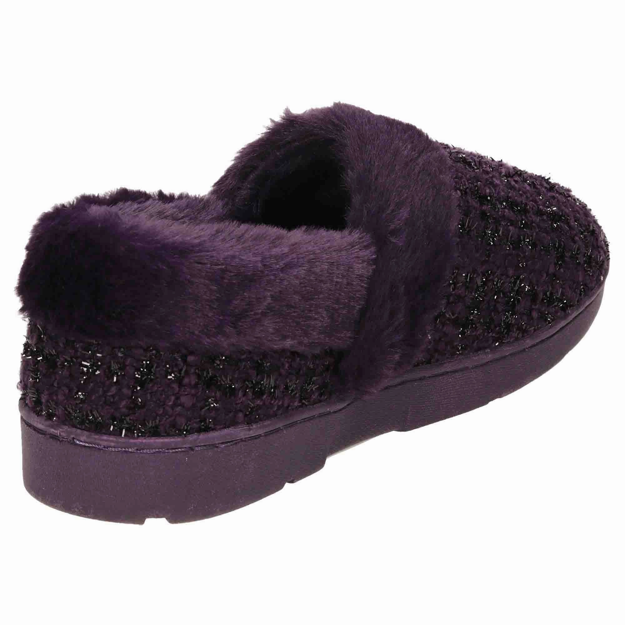 Purple Slippers Glitter House Shoes Dr Keller Pierced Slide