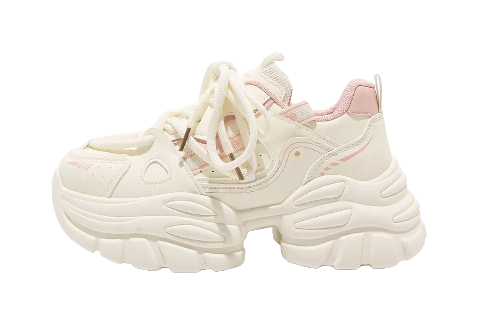 Warrior Abrasion Resistant Height Increasing Low top Chunky Sneakers Women's Rally Lockdown Casual Shoes