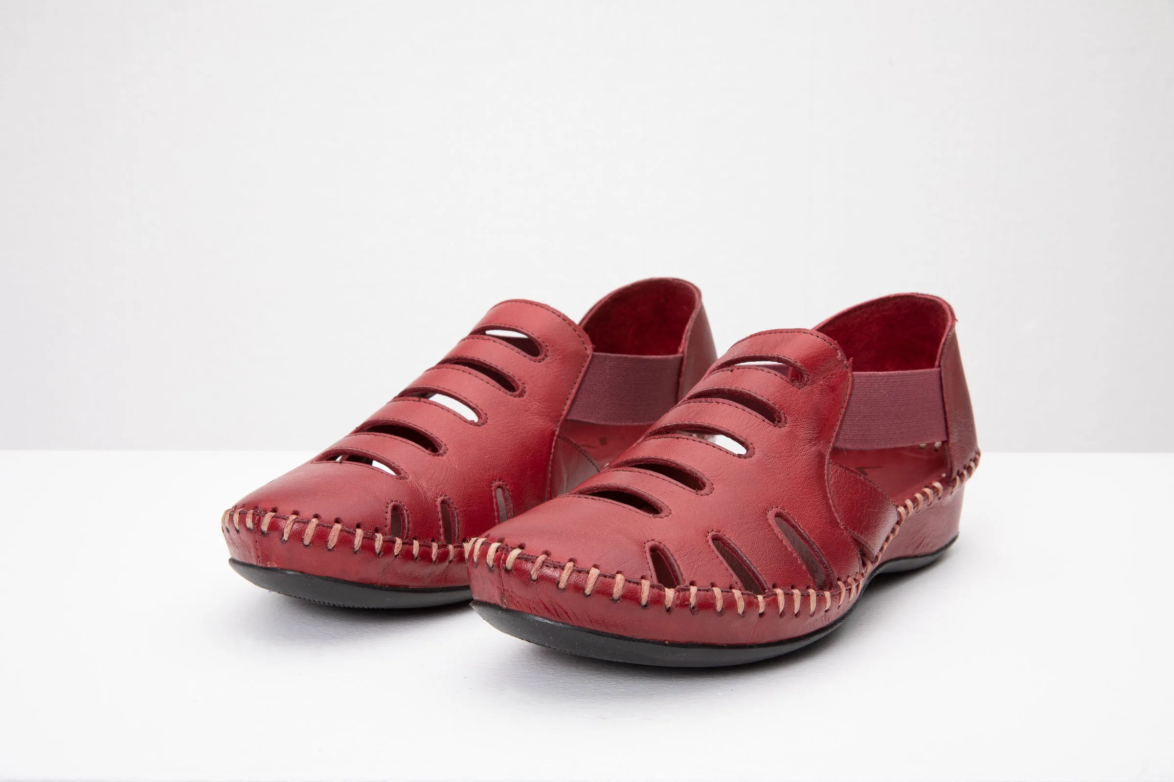 The Maerdy Burgundy Leather Sandal Final Sale! Ballerina Shoes Lace Up