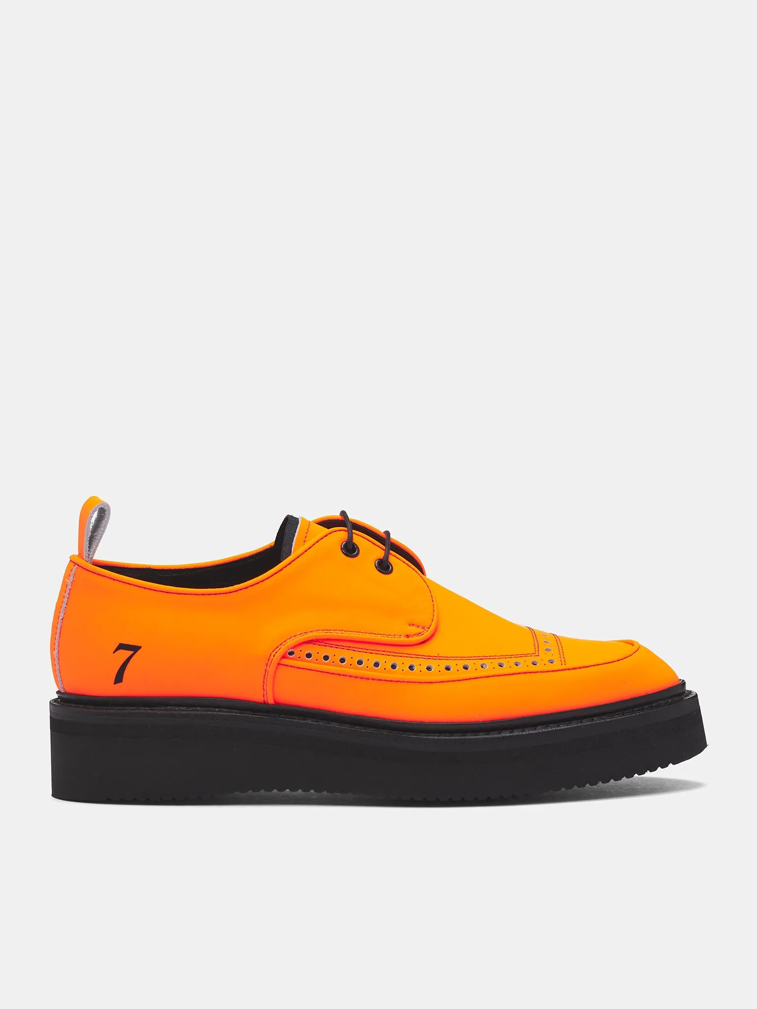 'Tom' Orange Leather Brogue Creepers (TOM-ORANGE) Silver Oxford Shoes