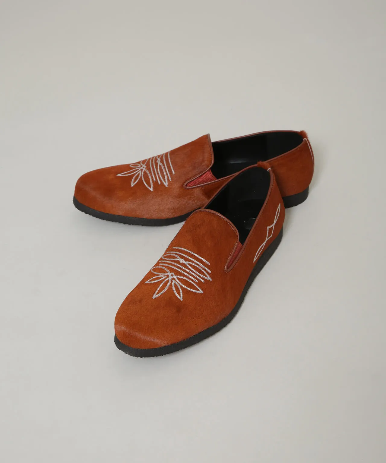 Ladies Suede Lace Up Shoes Tomo&Co./ 2 MILES SHOES - hair calf