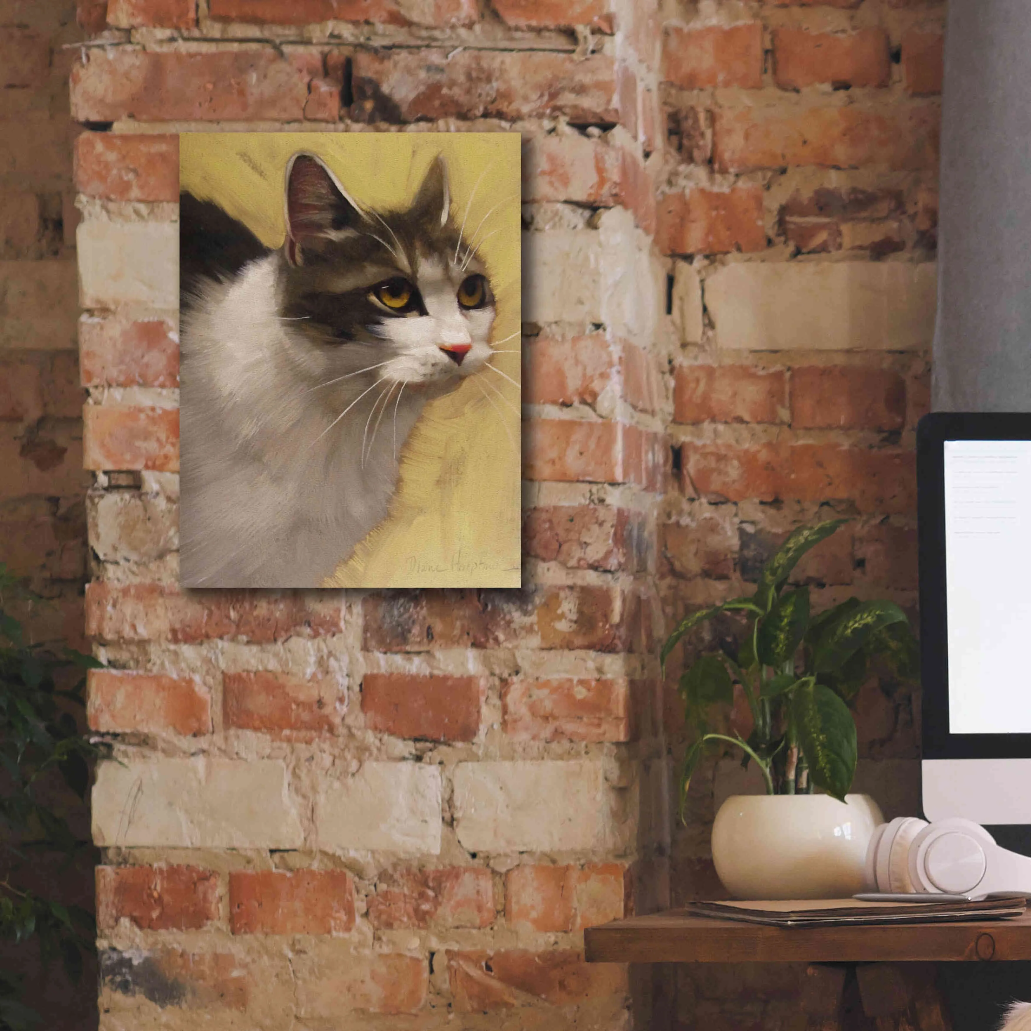 Mesh Lace Up Shoes 'Derby Cat' by Diane Hoeptner, Giclee Canvas Wall Art