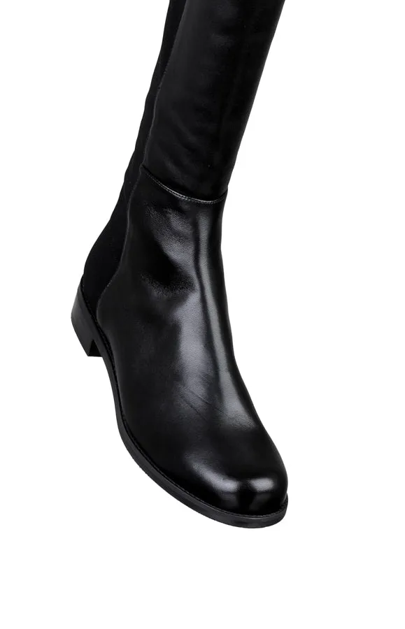 Sw 5050 Leather Burgundy Knee High Boots