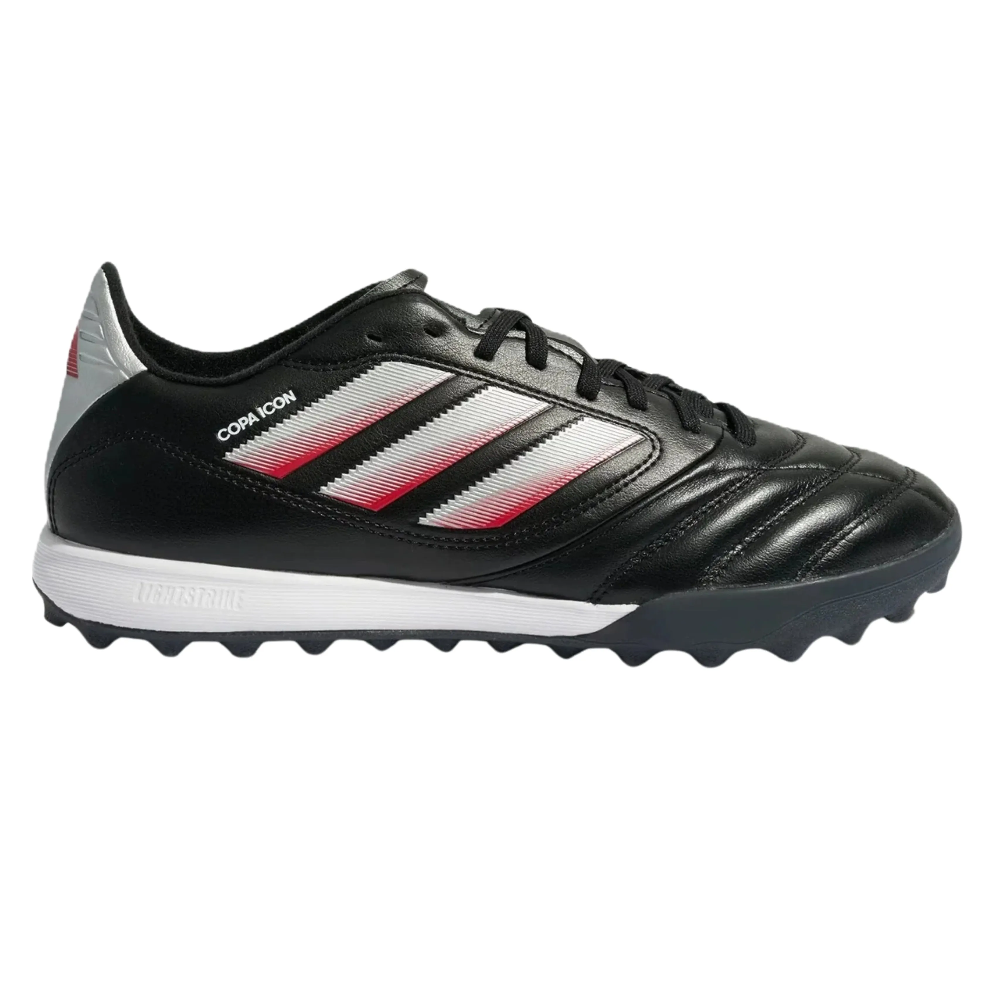 Leather Cleats For Soccer adidas Copa Icon II Pro Turf Soccer Shoes (Black/Red/Silver Metallic)