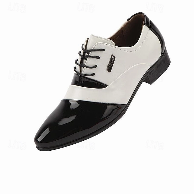 Faux  Patent White Leather Men's Oxford and Black Shoes New Balance 997h: