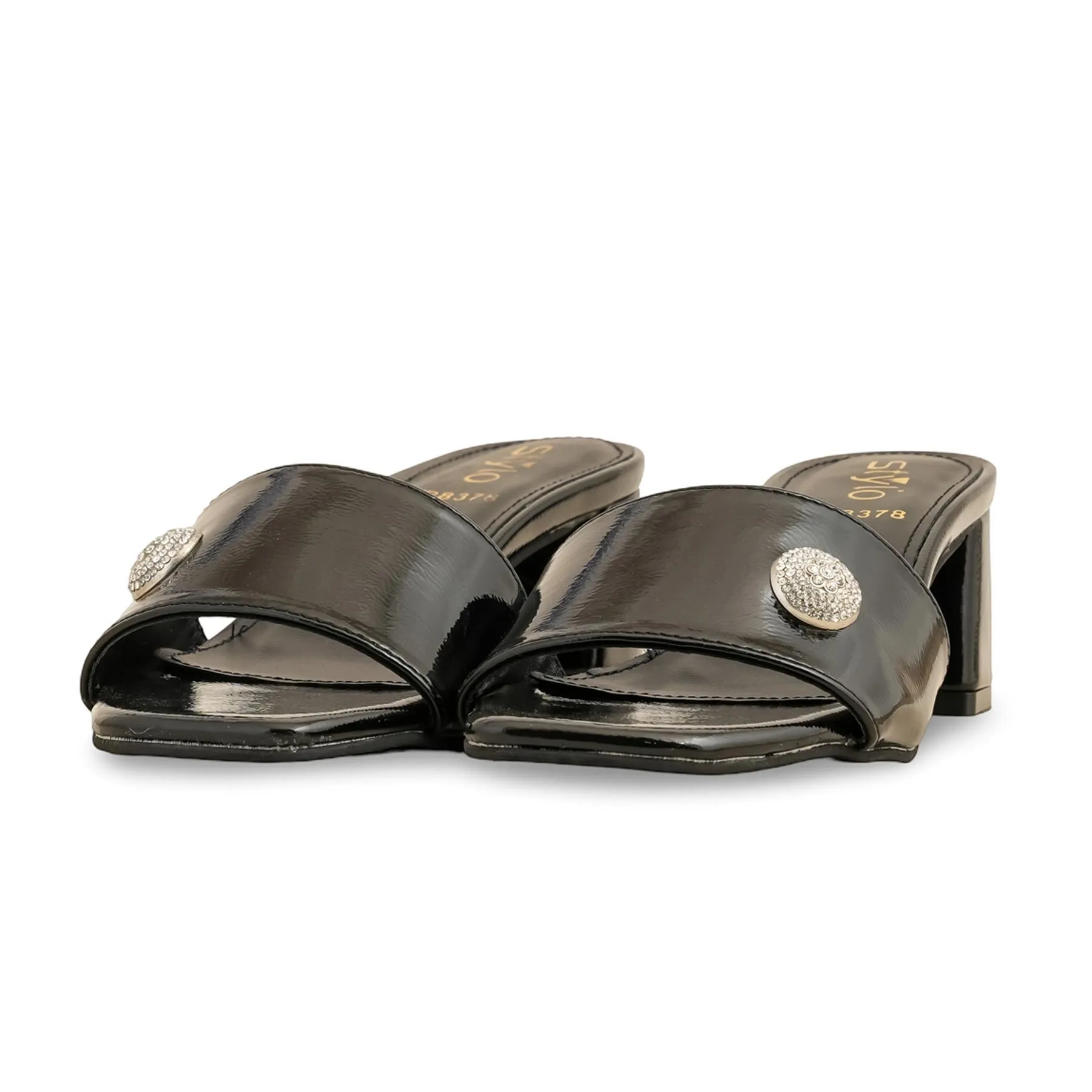Black Formal Slipper FR8378 Reflexology Slippers